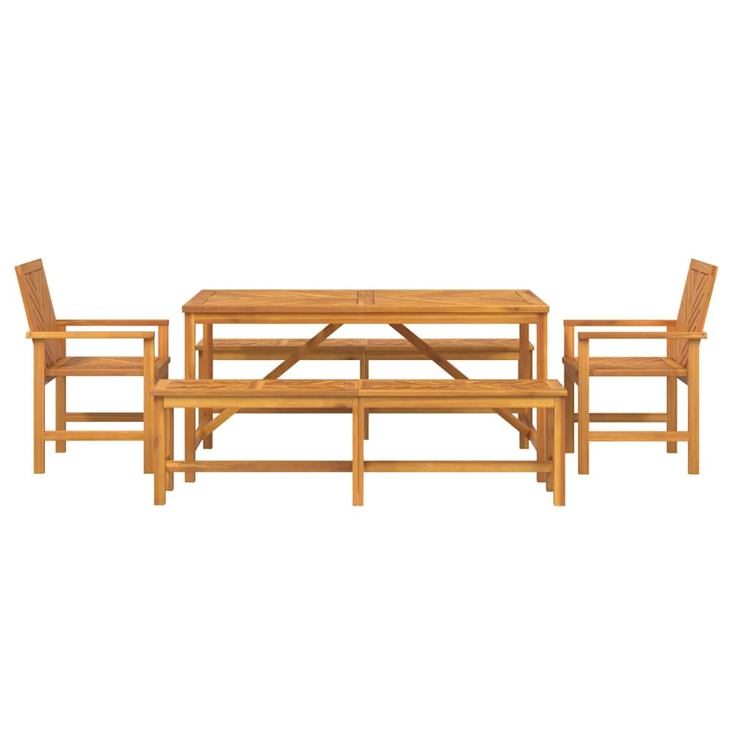 Garden Dining Set 5 pcs Brown 150 x 90 x 74 cm