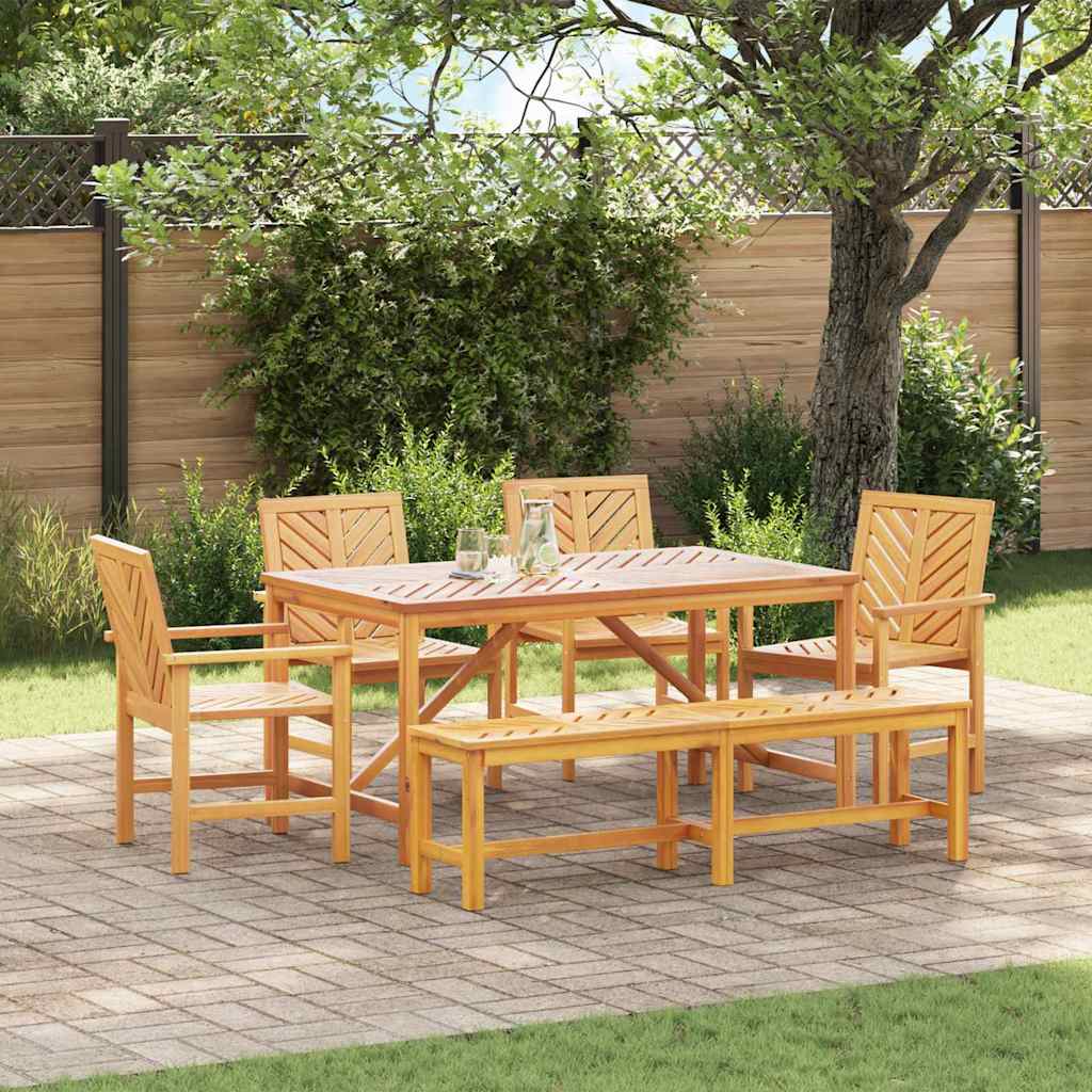 Garden Dining Set 6 pcs Brown 150 x 90 x 74 cm
