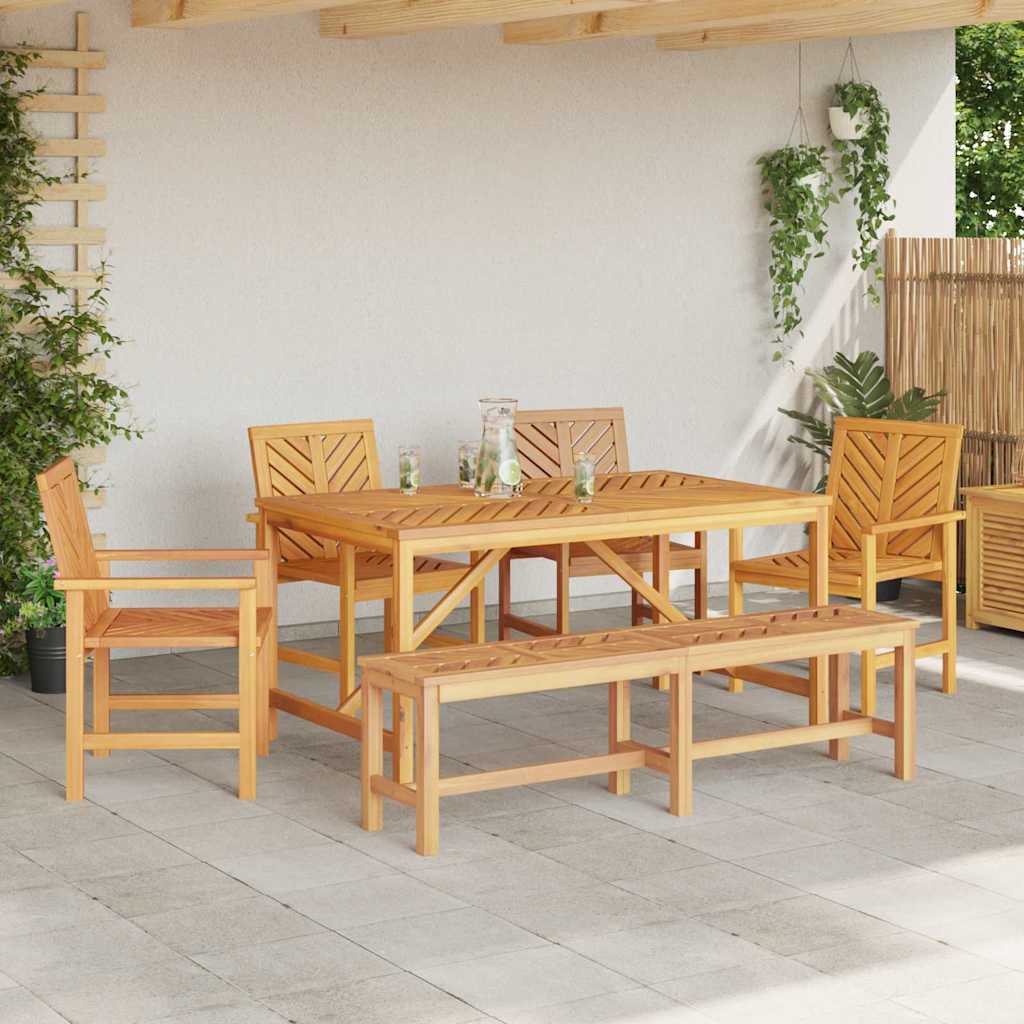 Garden Dining Set 6 pcs Brown 150 x 90 x 74 cm