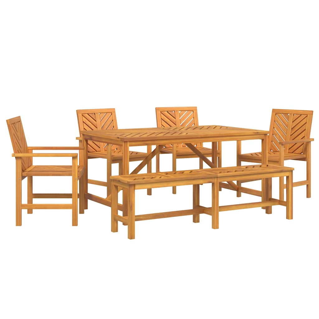 Garden Dining Set 6 pcs Brown 150 x 90 x 74 cm