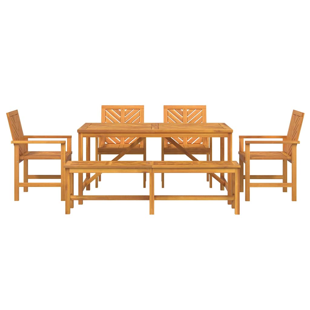 Garden Dining Set 6 pcs Brown 150 x 90 x 74 cm