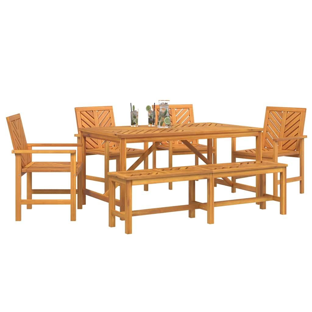 Garden Dining Set 6 pcs Brown 150 x 90 x 74 cm