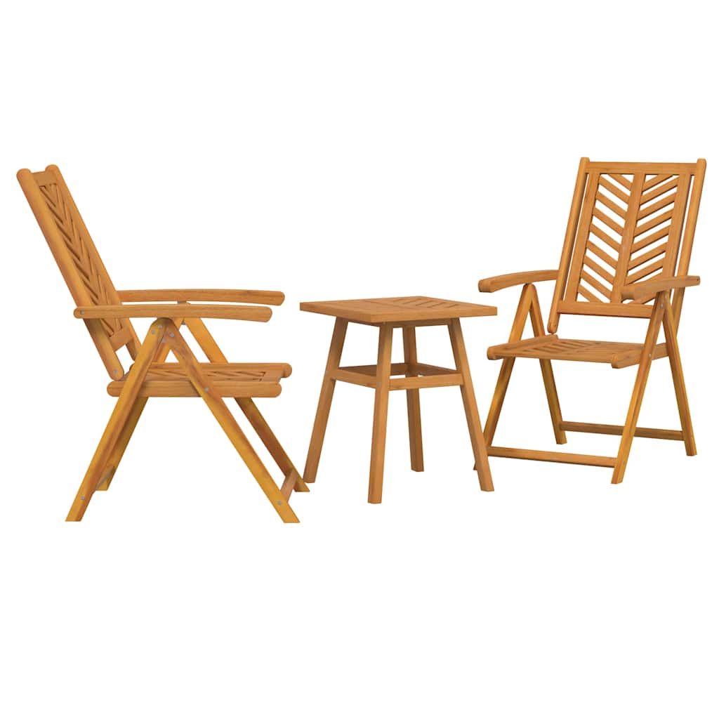 Garden Bistro Set Brown Solid acacia wood
