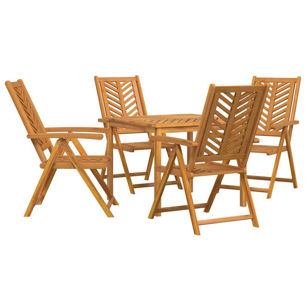 Garden Dining Set 5 pcs Brown 90 x 90 x 74 cm Solid acacia wood