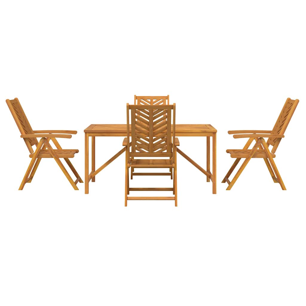 Garden Dining Set 5 pcs Brown 150 x 90 x 74 cm