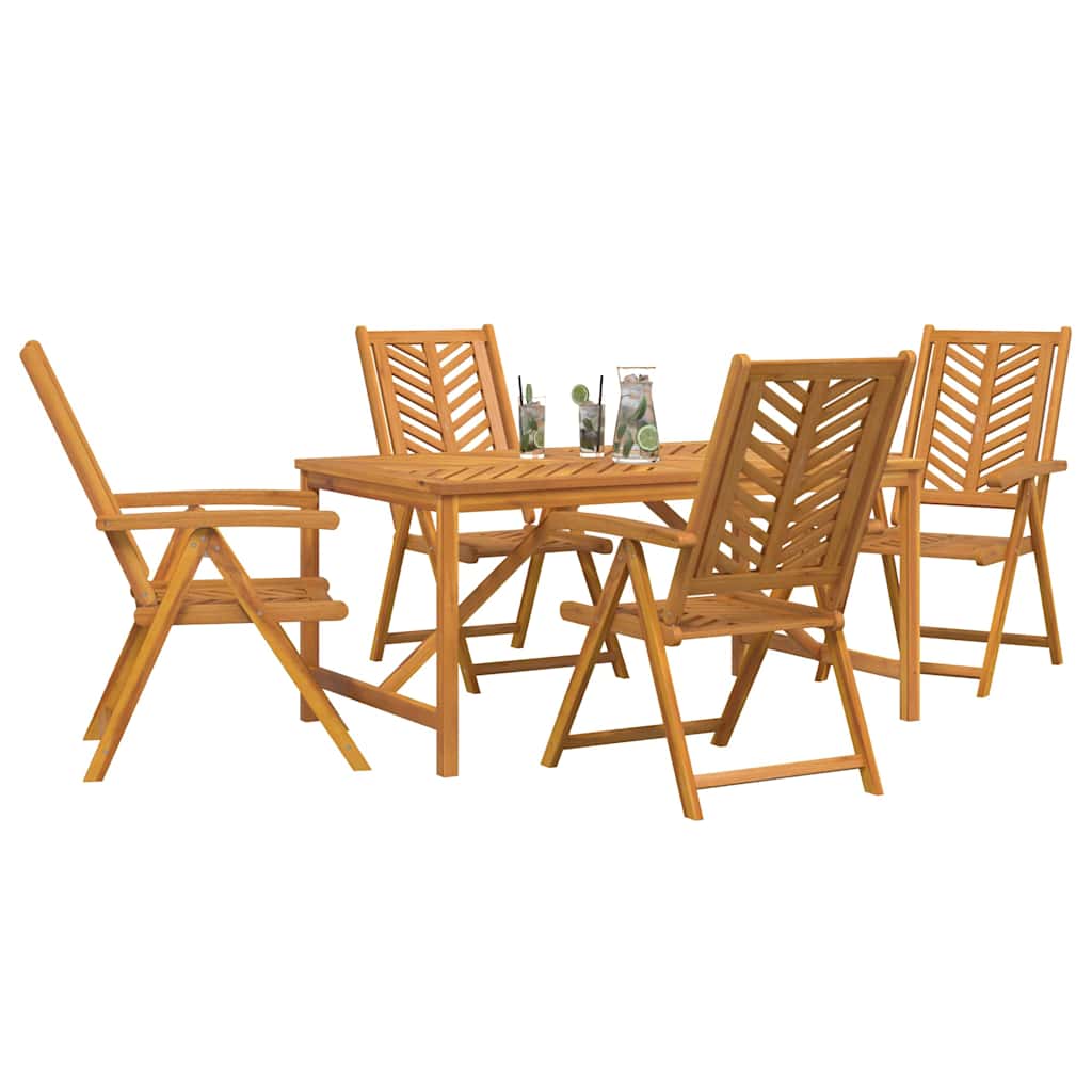 Garden Dining Set 5 pcs Brown Solid acacia wood