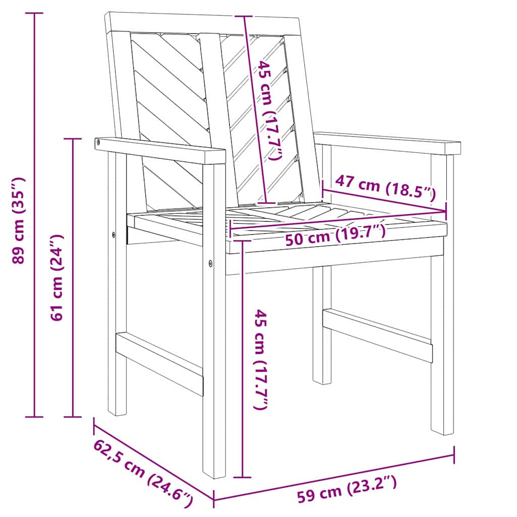 Garden Dining Chairs 6 pcs Brown 59 x 62.5 x 89 cm