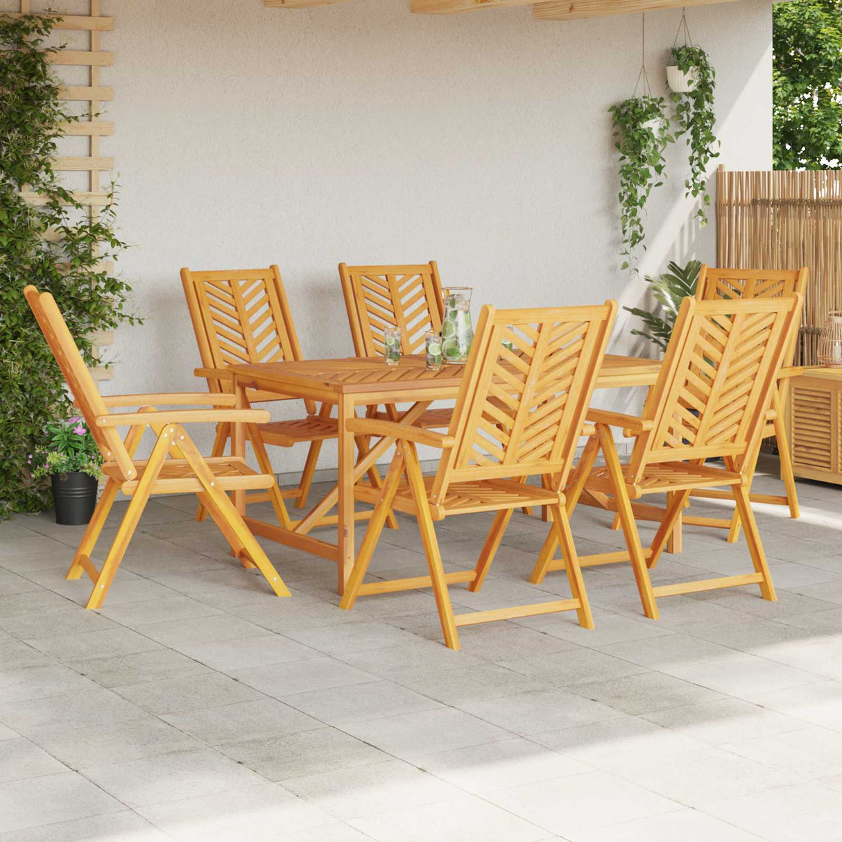 Garden Chair 6 pcs Brown 57 x 72 x 109 cm Solid Acacia Wood