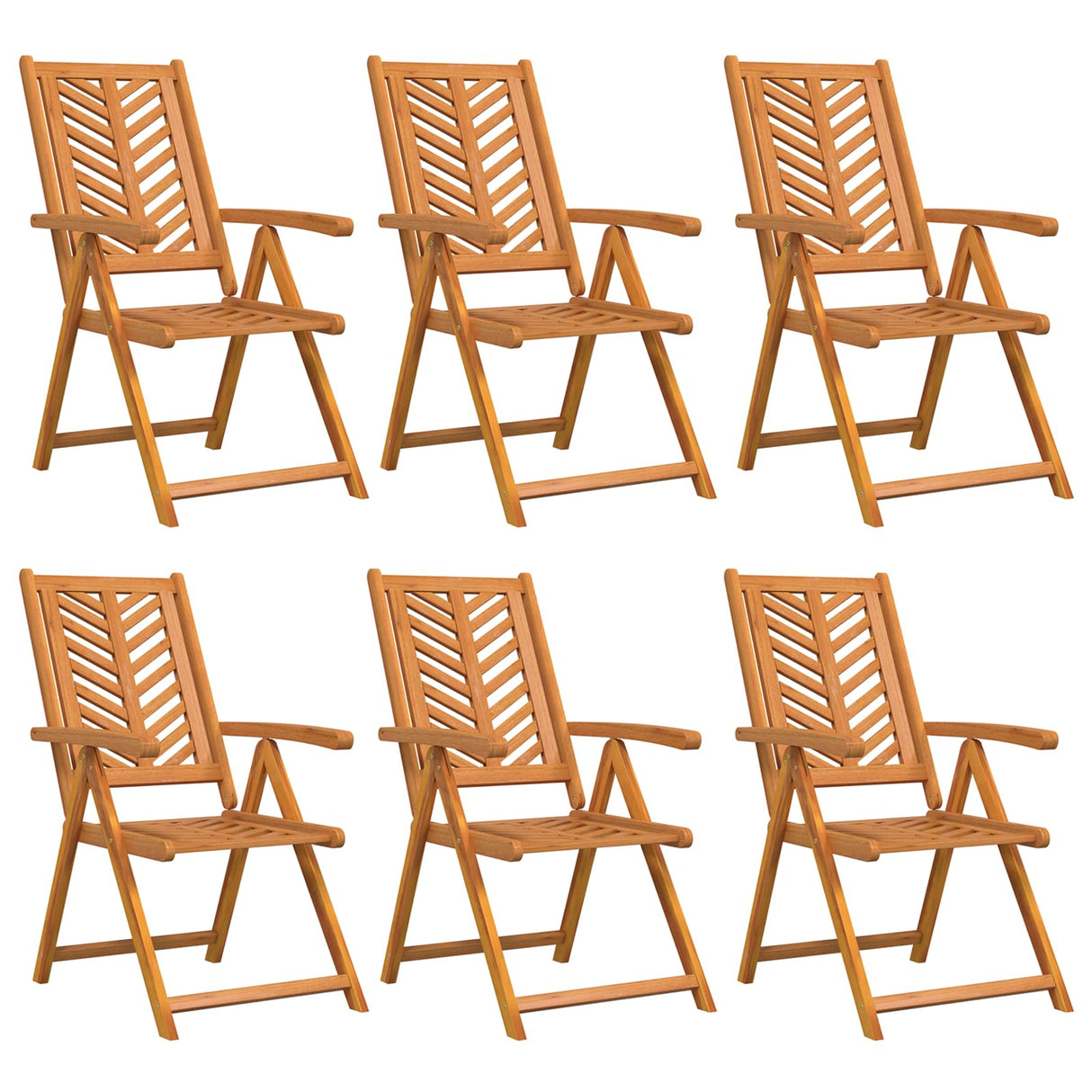 Garden Chair 6 pcs Brown 57 x 72 x 109 cm Solid Acacia Wood