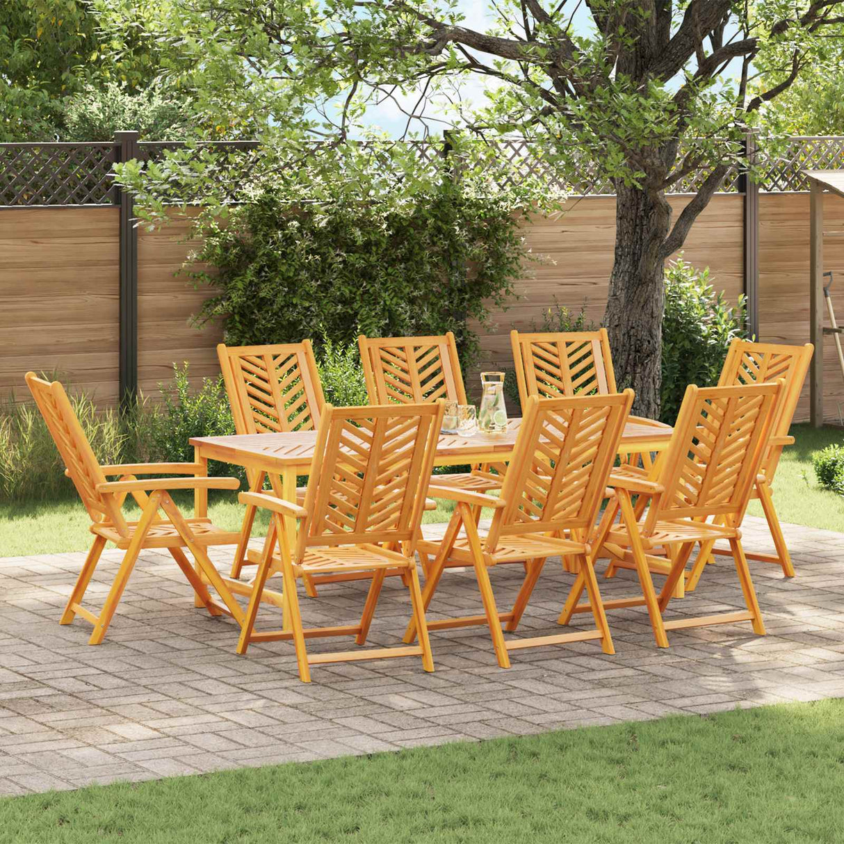 Garden Chair 8 pcs Brown 57 x 72 x 109 cm Solid Acacia Wood