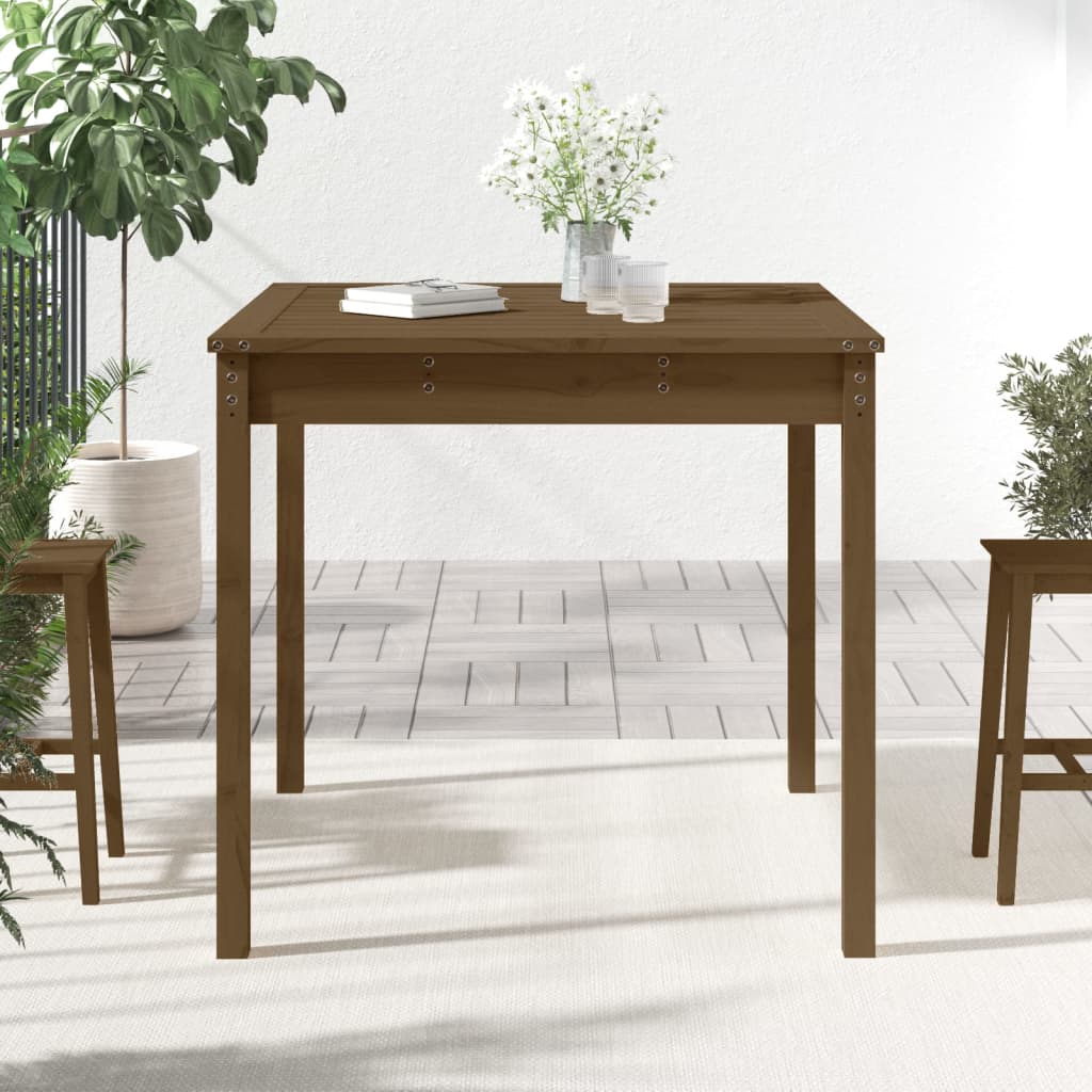 Garden Table Honey Brown 82.5x82.5x76 cm Solid Wood Pine