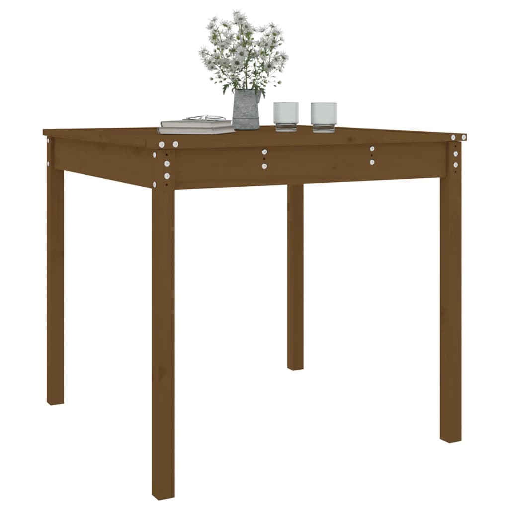 Garden Table Honey Brown 82.5x82.5x76 cm Solid Wood Pine