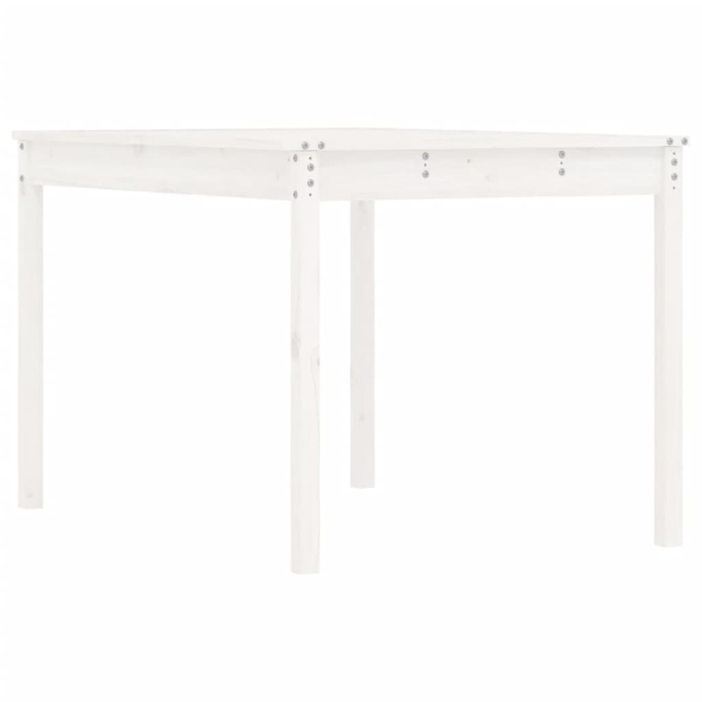 Garden Table White 121x82.5x76 cm Solid Wood Pine