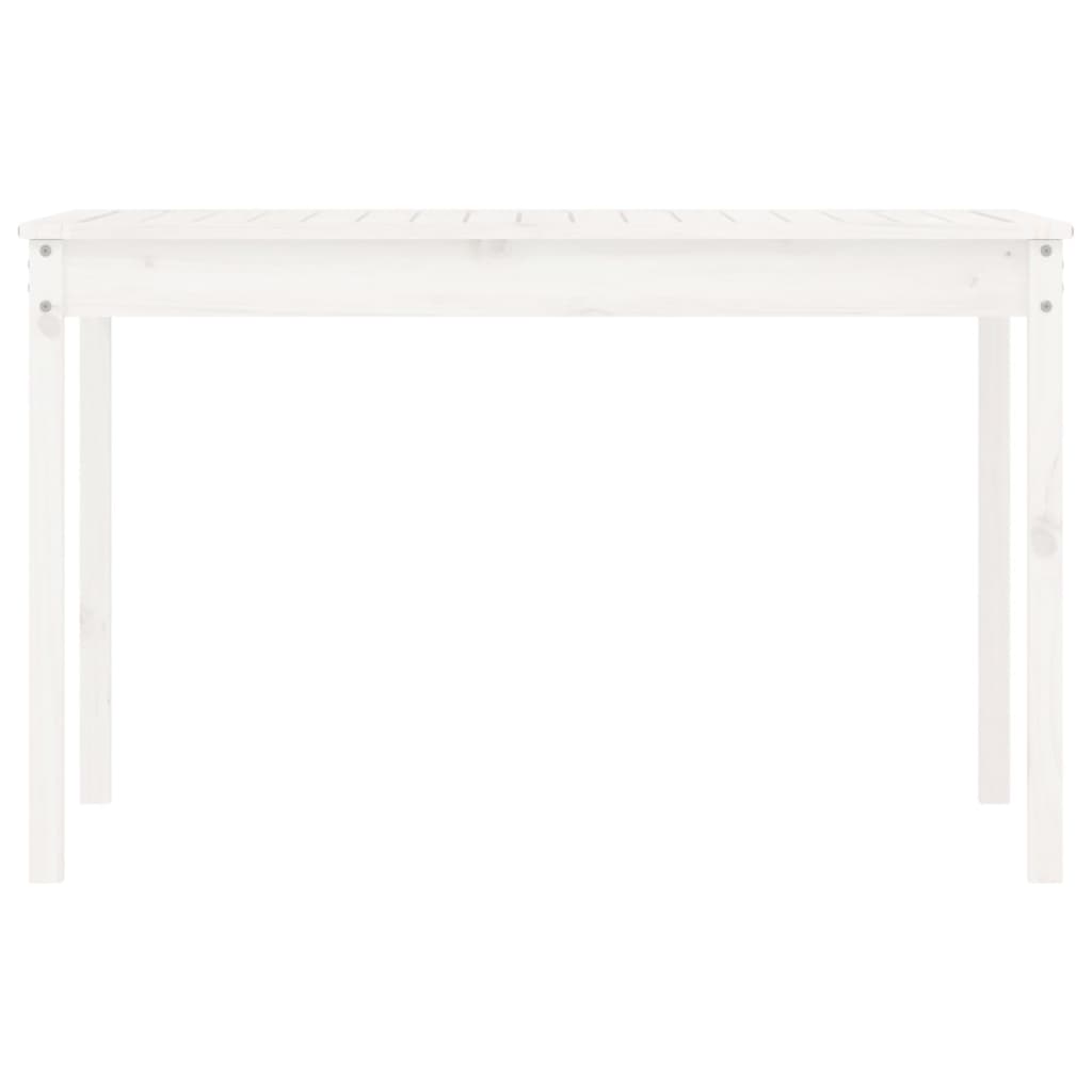 Garden Table White 121x82.5x76 cm Solid Wood Pine