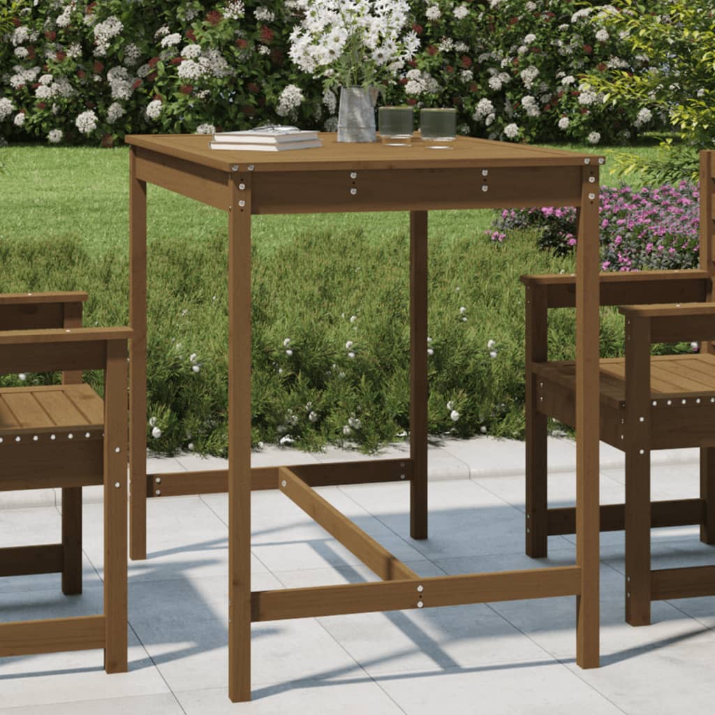 Garden Table Honey Brown 121x82.5x110 cm Solid Wood Pine