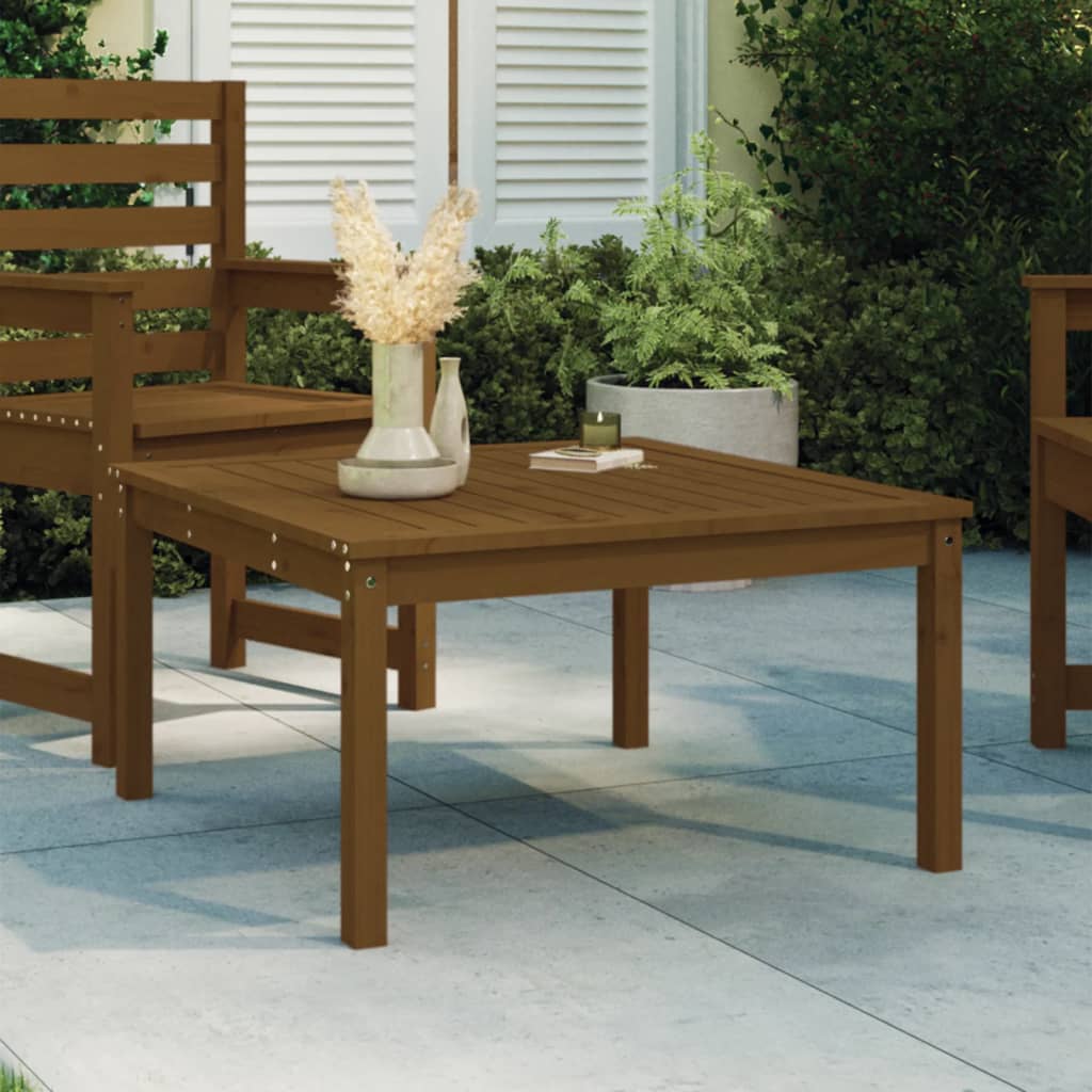 Garden Table Honey Brown 82.5x82.5x45 cm Solid Wood Pine