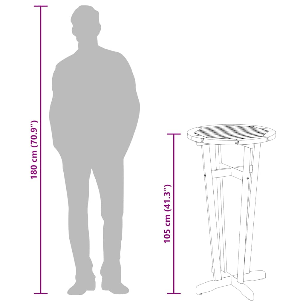 Garden Bar Table Ø60x105 cm Solid Wood Acacia