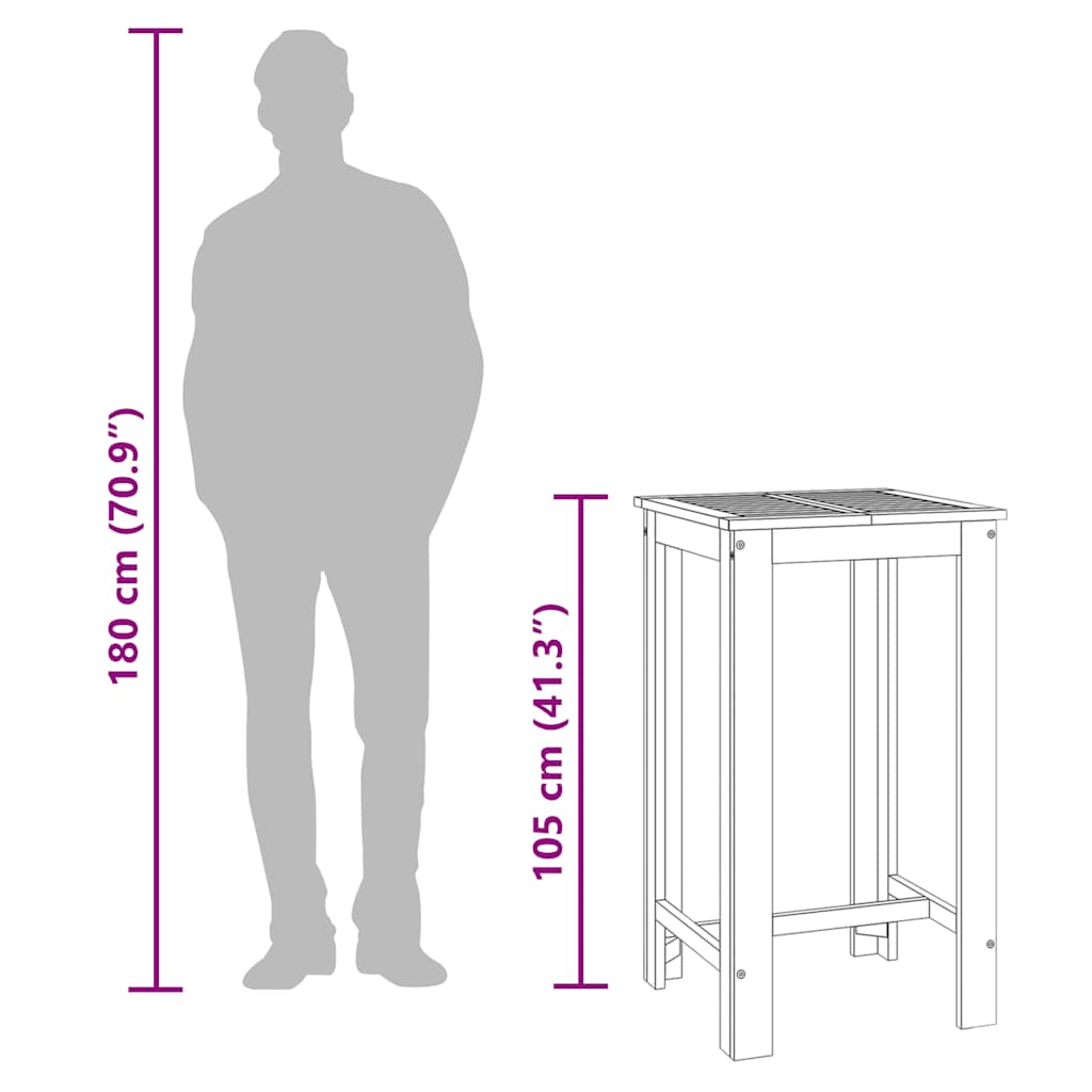 Garden Bar Table 60x60x105 cm Solid Wood Acacia