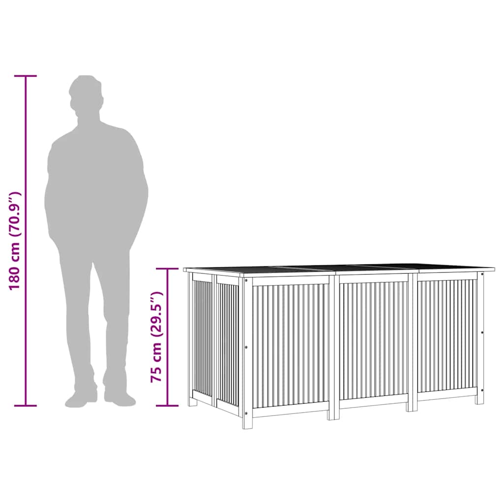 Garden Storage Box 150x80x75 cm Solid Wood Acacia