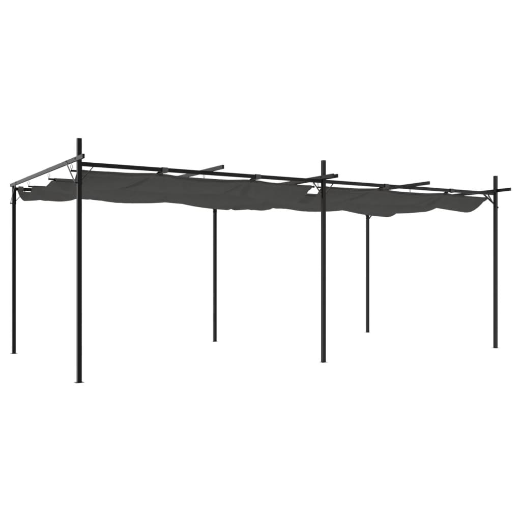 Pergola with Retractable Roof Anthracite 589x292x230 cm