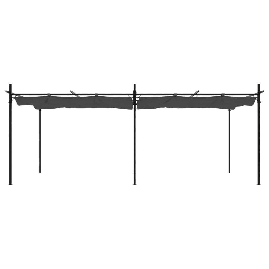 Pergola with Retractable Roof Anthracite 589x292x230 cm