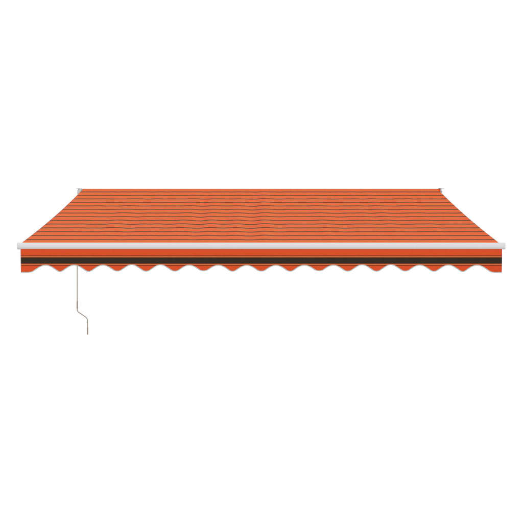 Retractable Awning Orange and Brown 4.5x3 m Fabric and Aluminium
