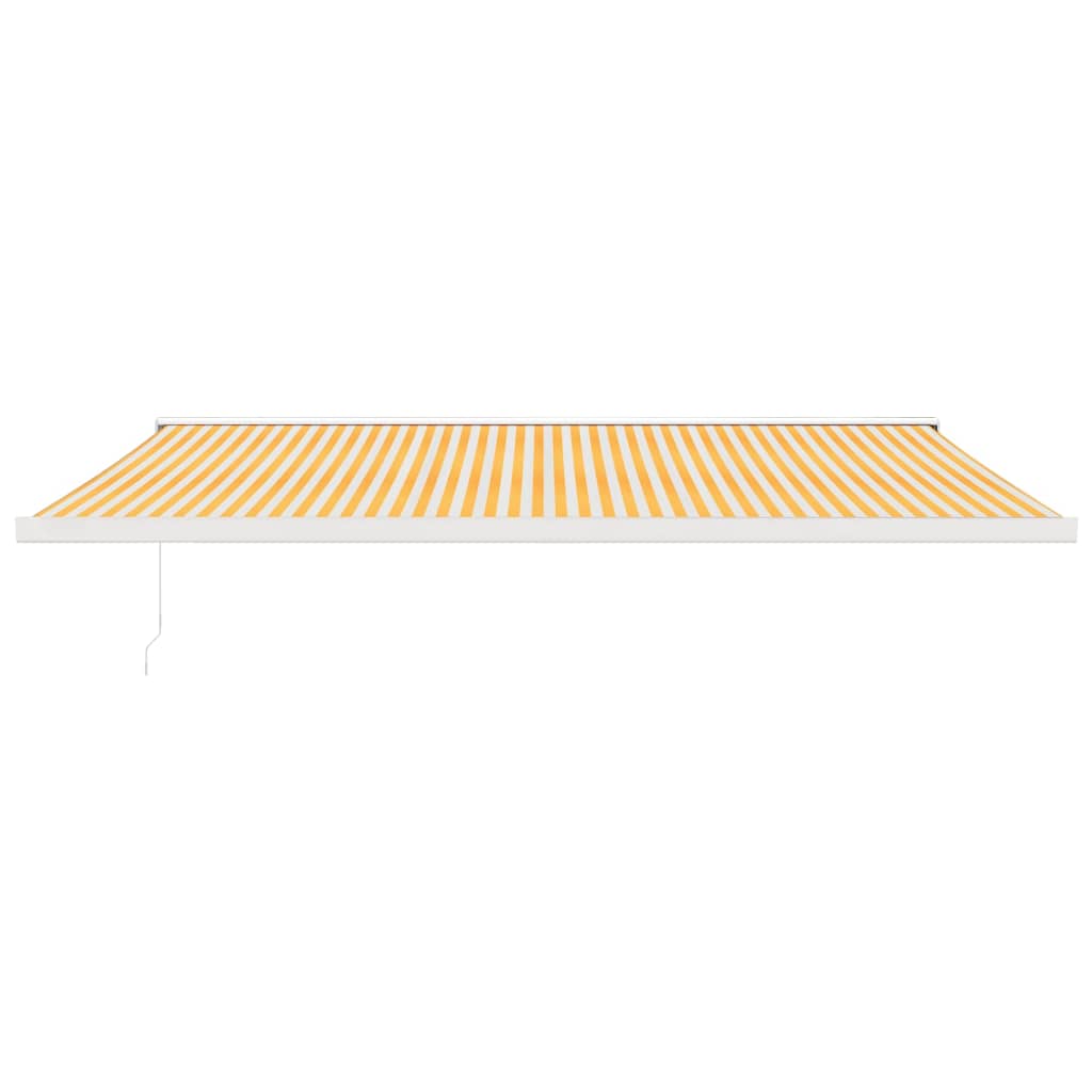 vidaXL Retractable Awning Yellow and White 5x3 m Fabric and Aluminium