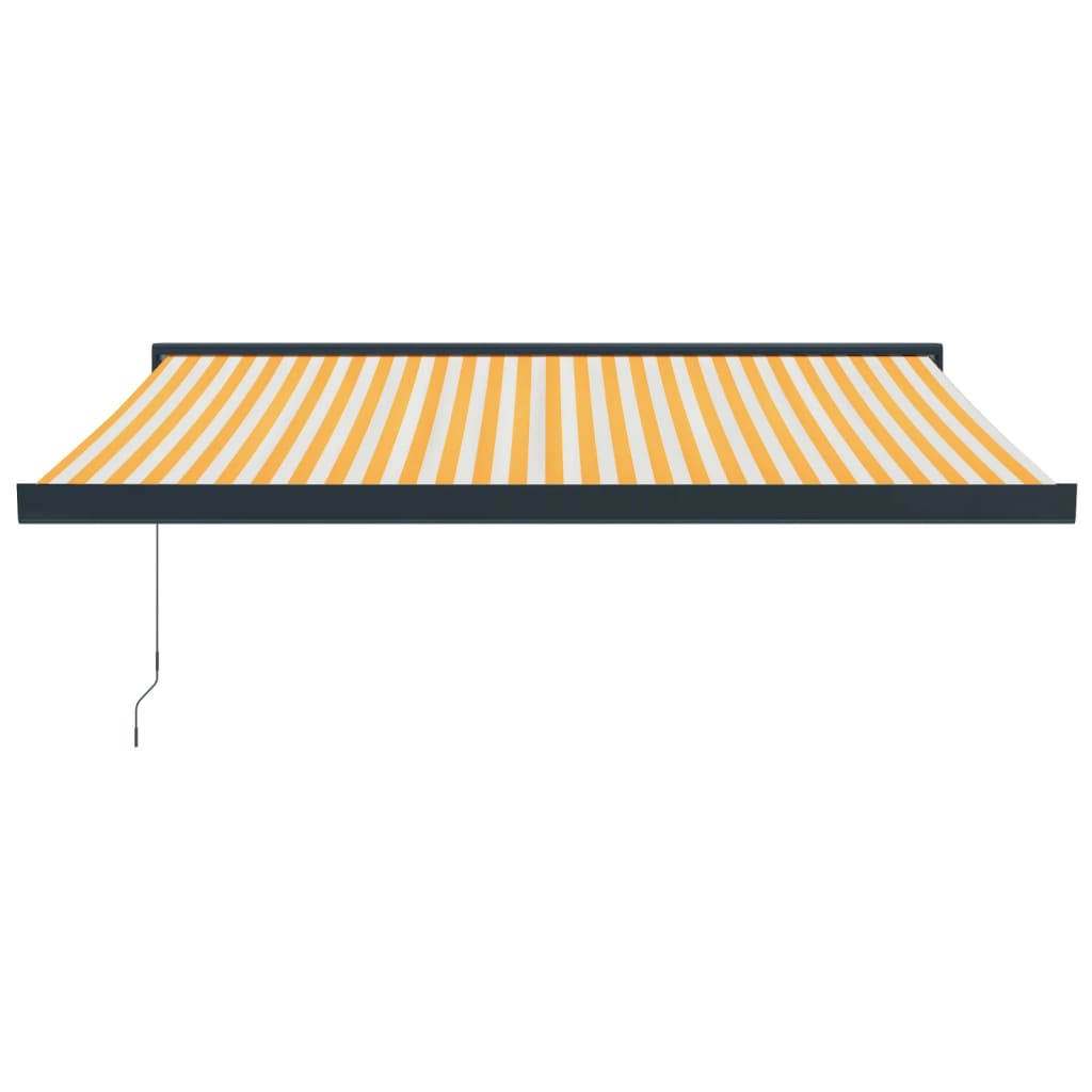 vidaXL Retractable Awning Yellow and White 3.5x2.5 m Fabric and Aluminium