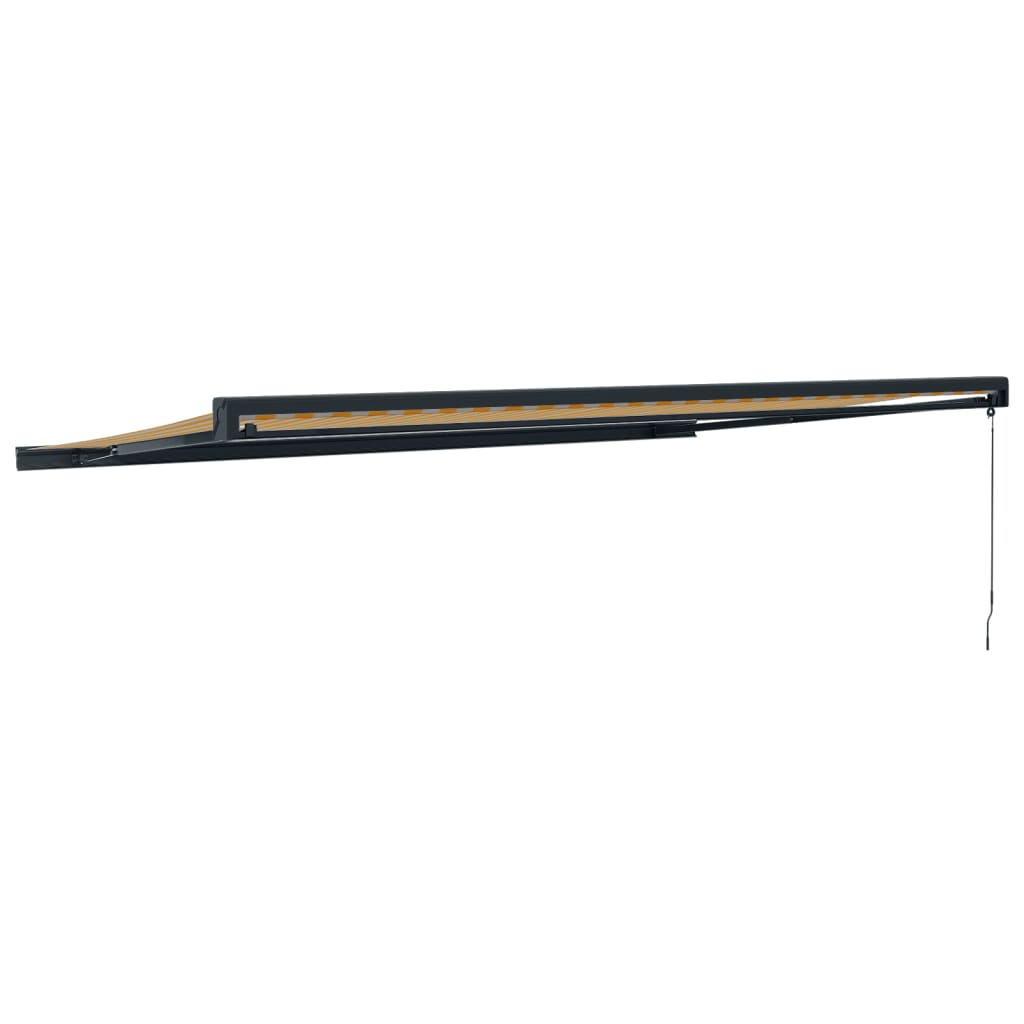 vidaXL Retractable Awning Yellow and White 5x3 m Fabric and Aluminium