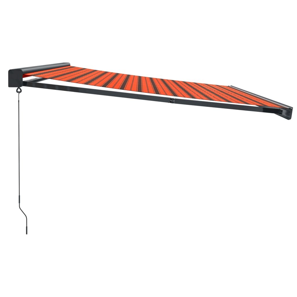 vidaXL Retractable Awning Orange and Brown 4.5x3 m Fabric and Aluminium