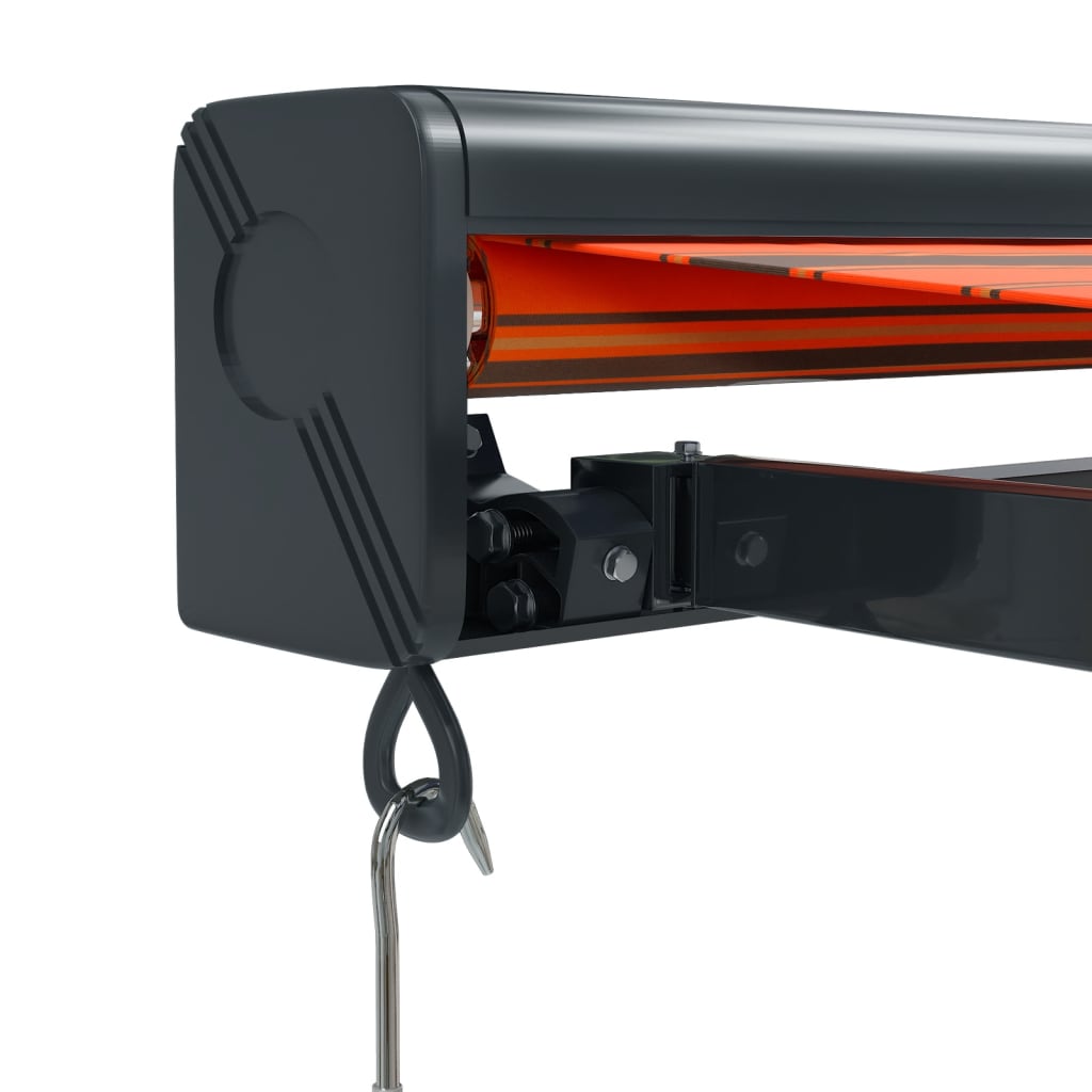 vidaXL Retractable Awning Orange and Brown 4.5x3 m Fabric and Aluminium