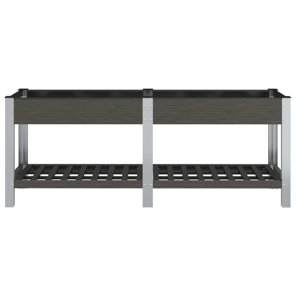 Garden Raised Bed with Shelf Grey 200x50x75 cm WPC