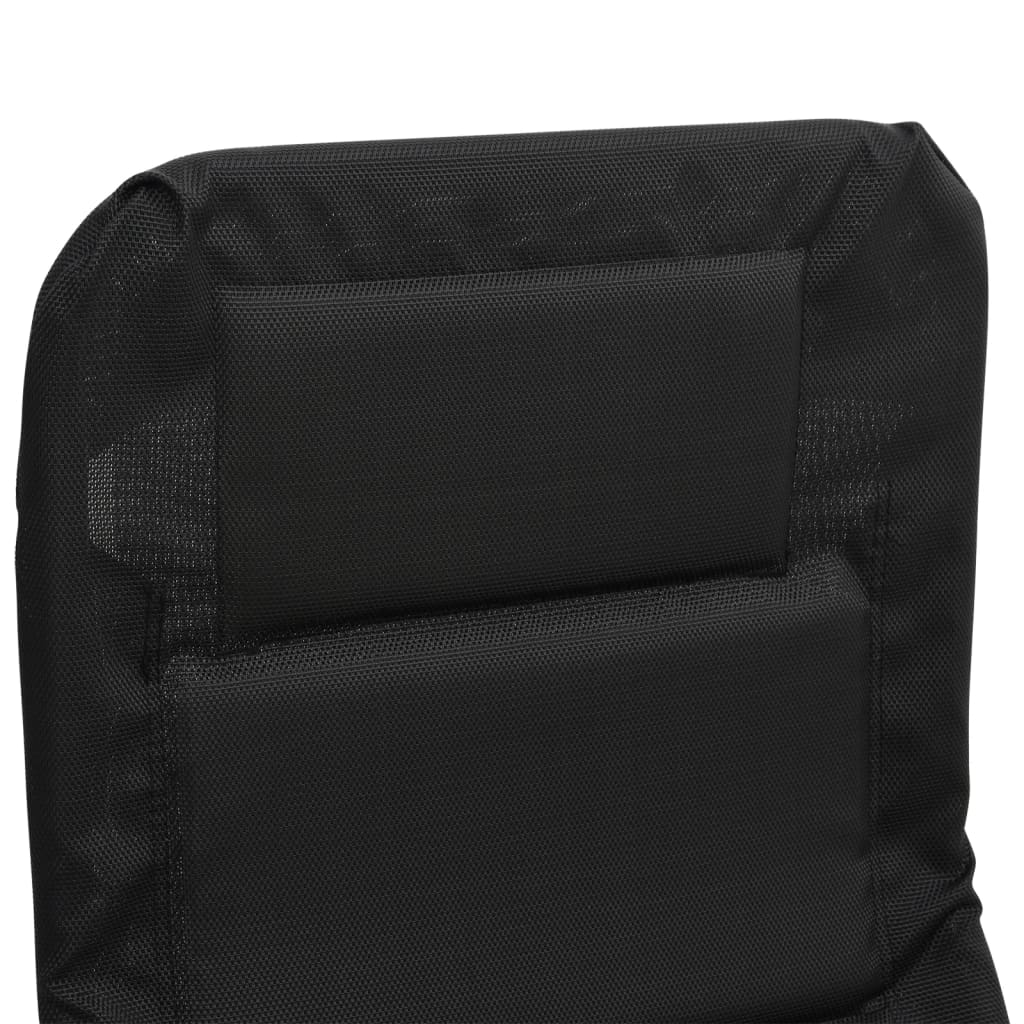 Folding Sun Loungers 2 pcs Black Textilene&Powder-coated Steel