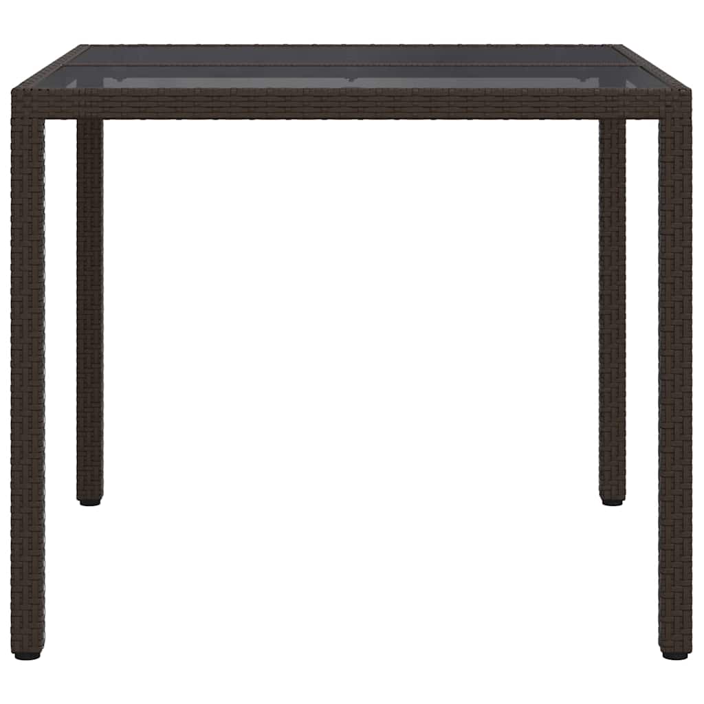Garden Dining Table Brown 90 x 90 x 75 cm Poly rattan