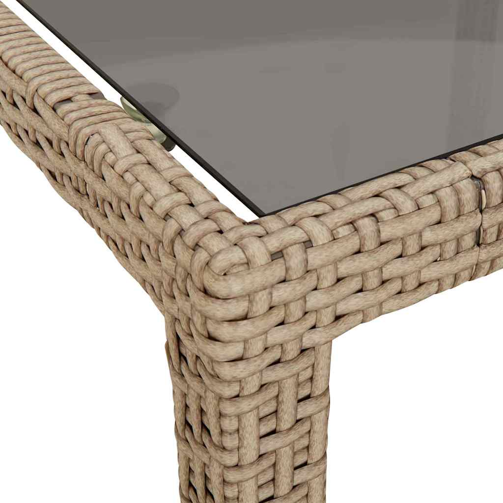Garden Dining Table Beige 90 x 90 x 75 cm Poly rattan
