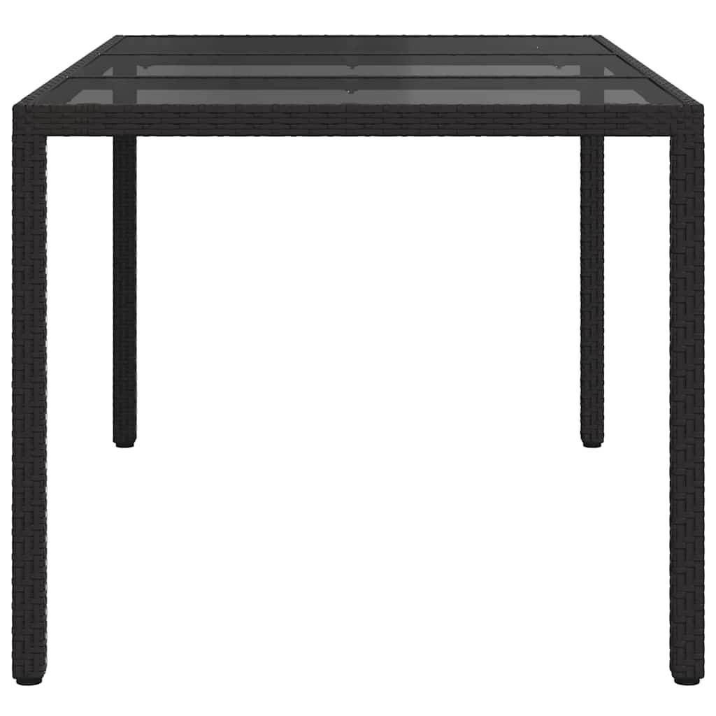 Garden Dining Table Black 150 x 90 x 75 cm Poly rattan