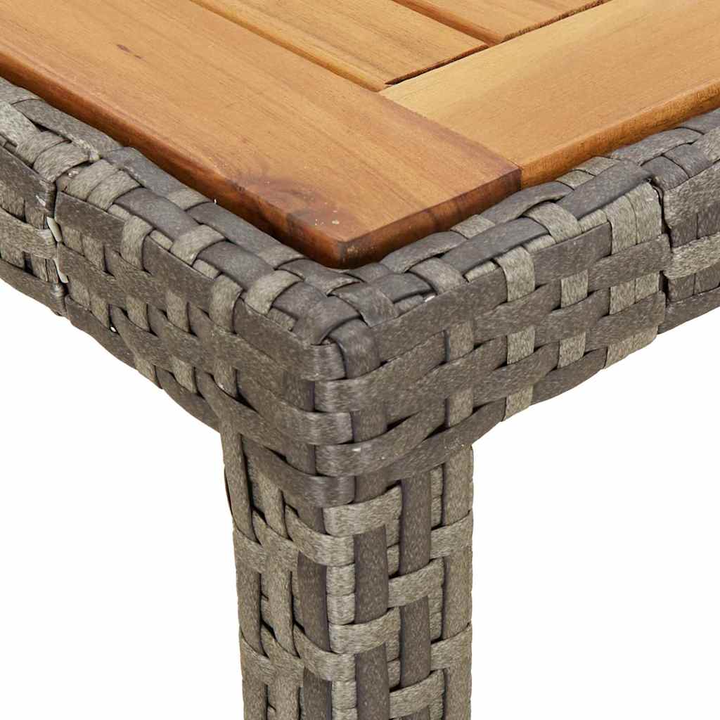 Garden Dining Table Grey 150 x 90 x 75 cm Poly rattan