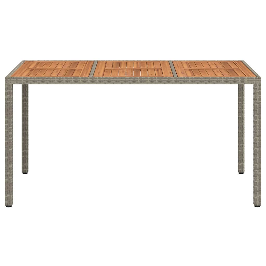 Garden Dining Table Grey 150 x 90 x 75 cm Poly rattan