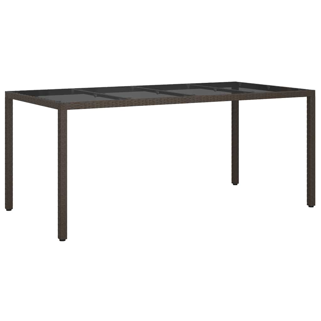 Garden Dining Table Brown 190 x 90 x 75 cm Poly rattan