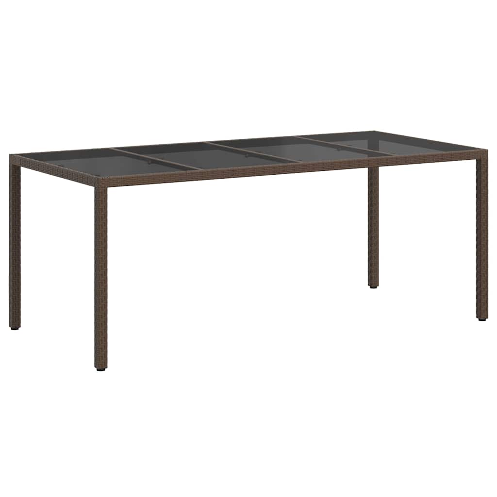 Garden Dining Table Brown 190 x 90 x 75 cm Poly rattan