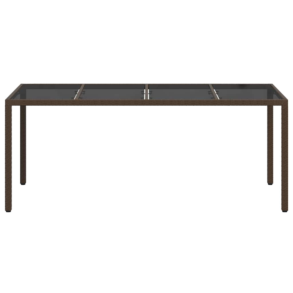 Garden Dining Table Brown 190 x 90 x 75 cm Poly rattan