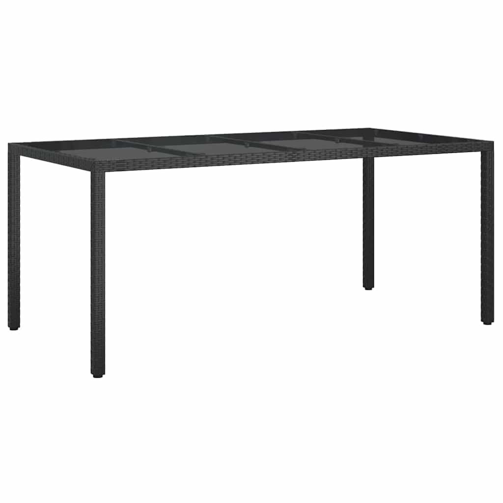 Garden Dining Table Black 190 x 90 x 75 cm Poly rattan