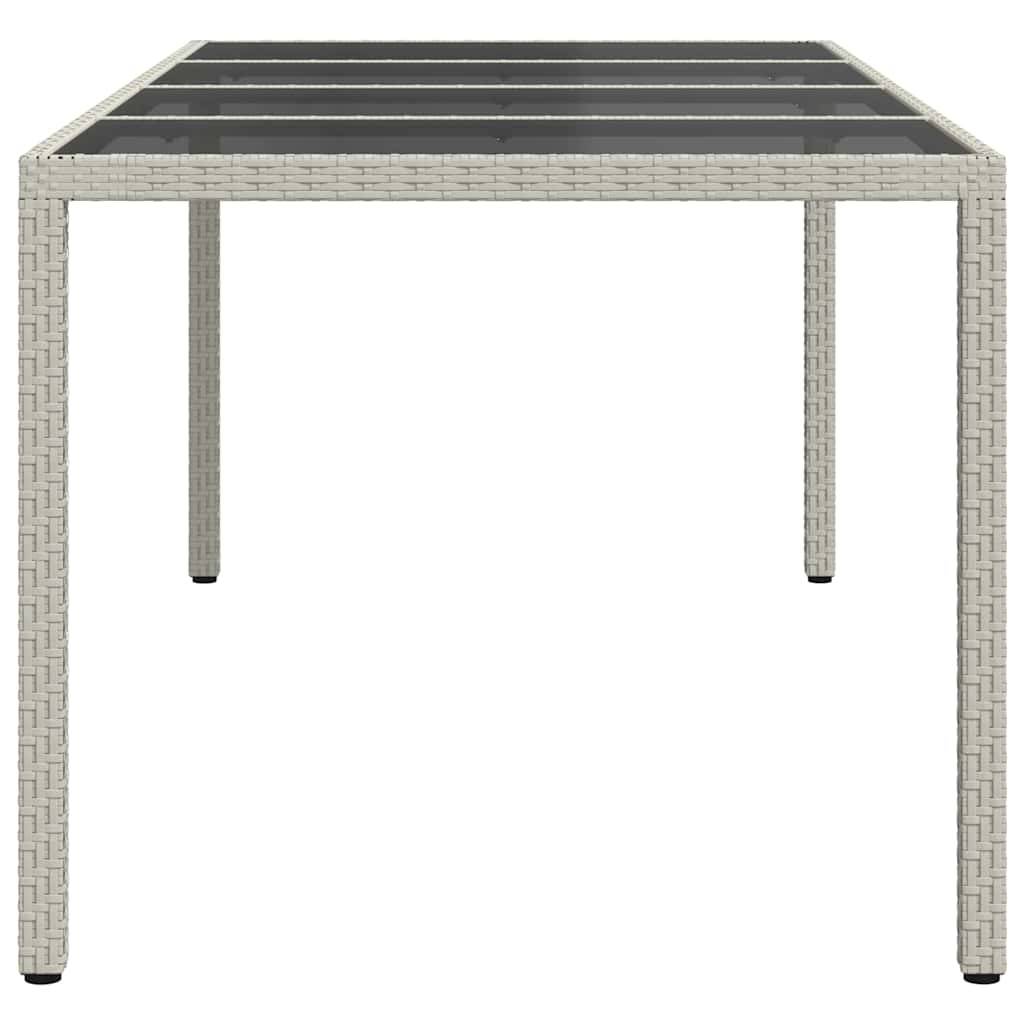 Garden Dining Table White 190 x 90 x 75 cm Poly rattan