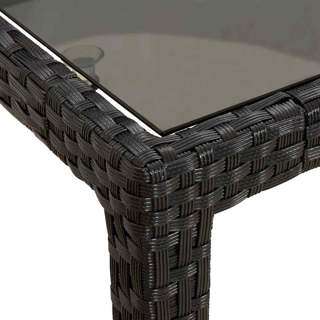 Garden Dining Table Pure black 250 x 100 x 75 cm Poly rattan