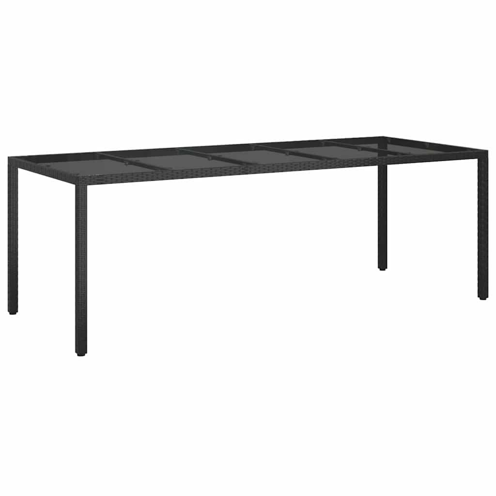 Garden Dining Table Pure black 250 x 100 x 75 cm Poly rattan