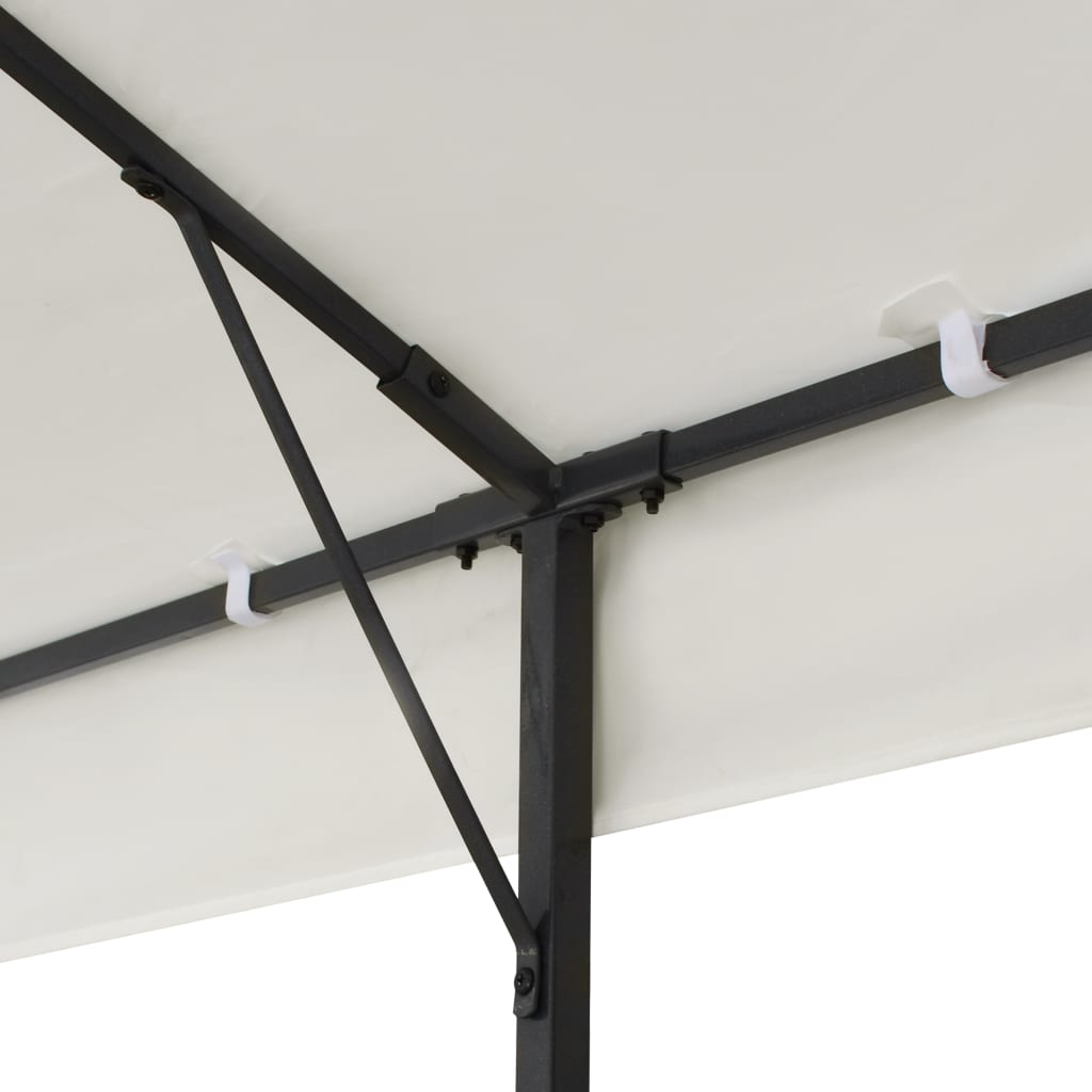 Gazebo with Double Roof White 6x3 m Steel