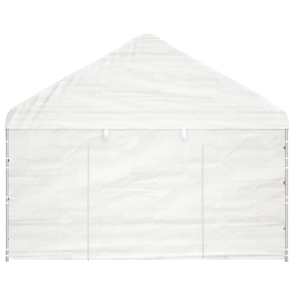 Gazebo with Roof White 4.08x2.23x3.22 m Polyethylene