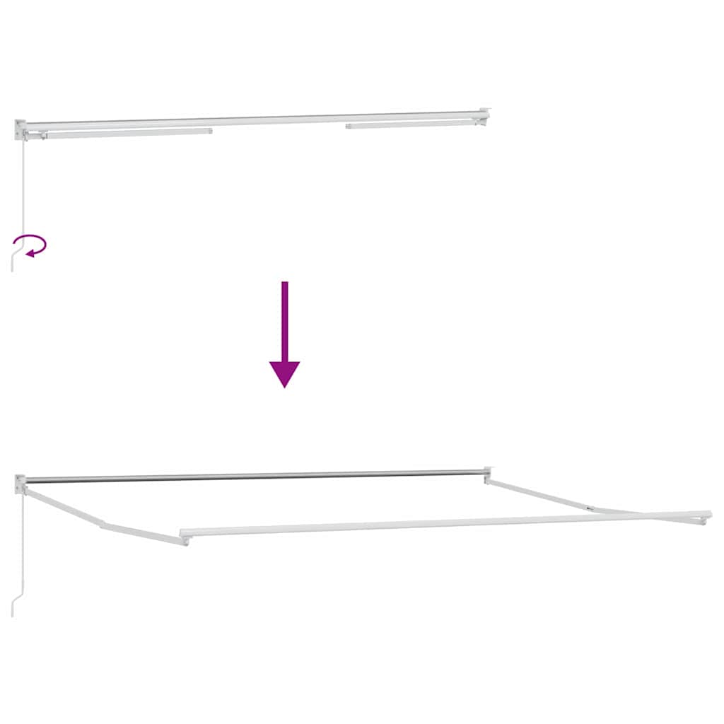 Awning Manual White 5 x 3 m Metal