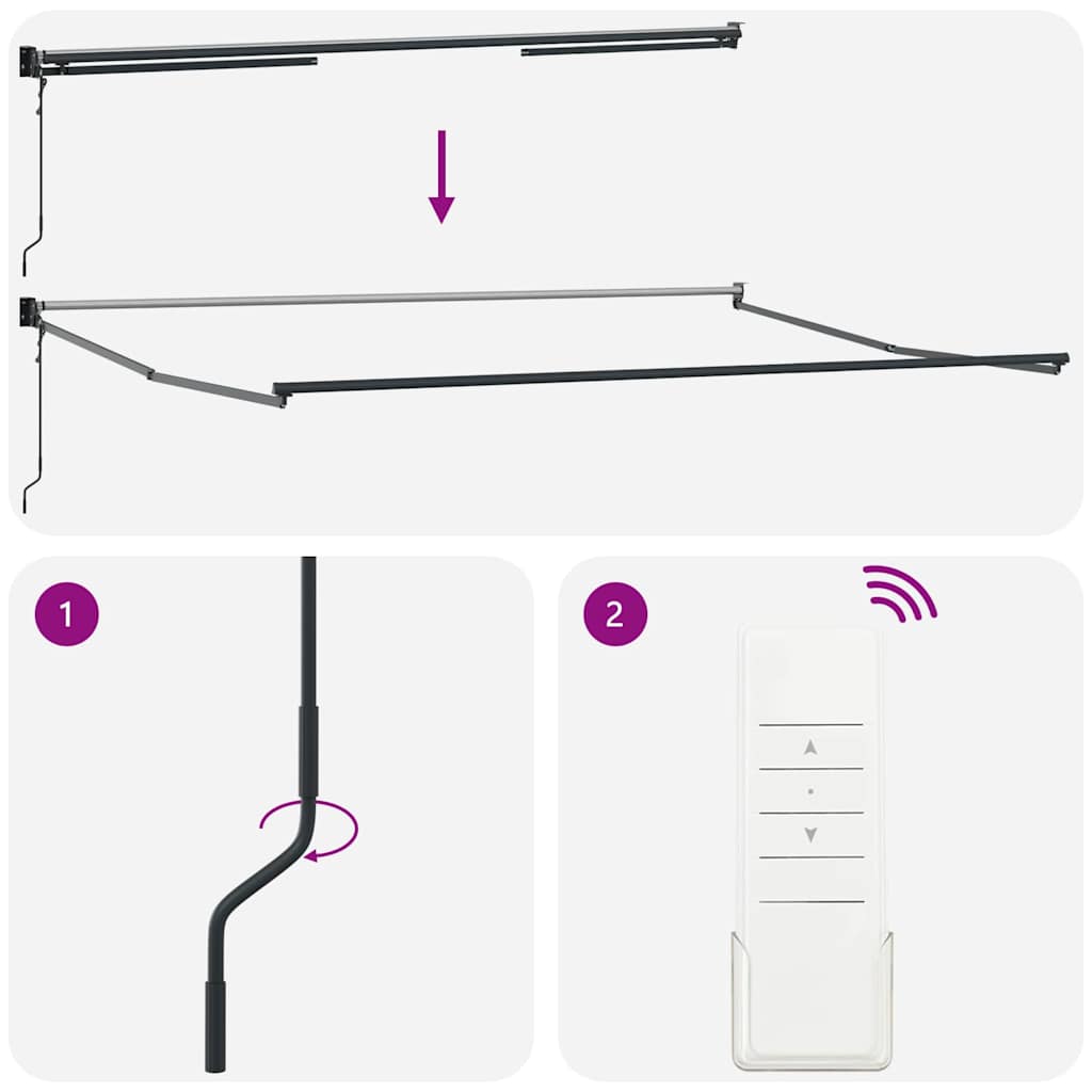 Awning Anthracite 5 x 3 m Metal