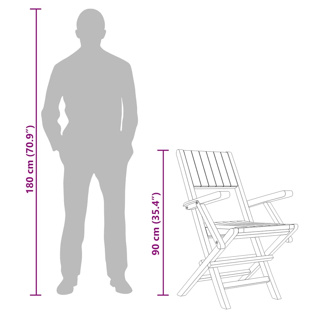 Folding Garden Chairs 4 pcs 55x61x90 cm Solid Wood Teak